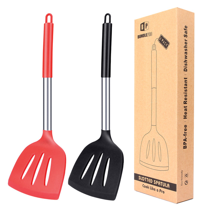 Pack of 2 Non Stick Silicone Spatulas