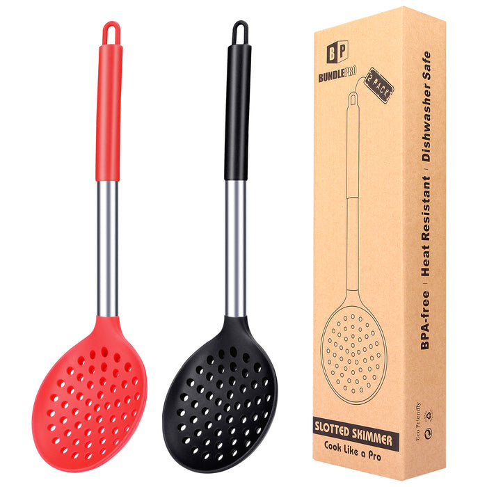 Set of 2 Large Kitchen Ladle Strainers