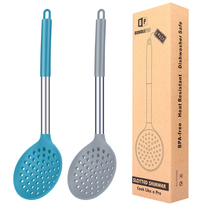 Set of 2 Large Kitchen Ladle Strainers