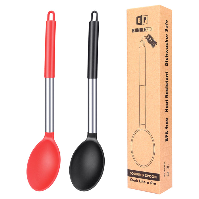 Pack of 2 Large Silicone Cooking Spoon