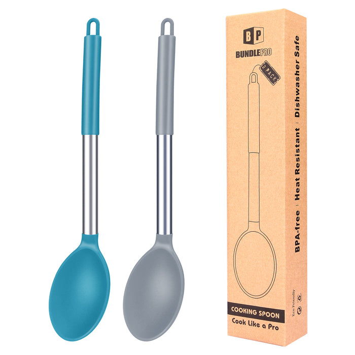 Pack of 2 Large Silicone Cooking Spoon