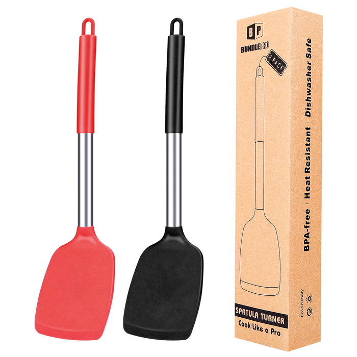 Pack of 2 Non Stick Solid Kitchen Turner