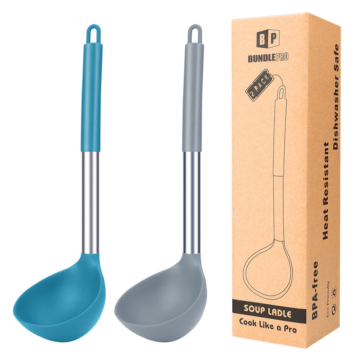 Pack of 2 Silicone Ladle Spoons