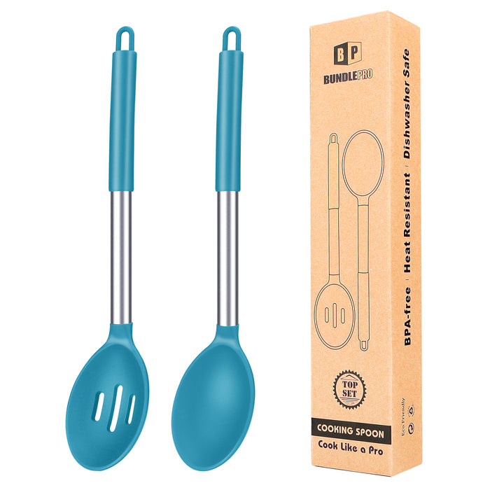 Pack of 2 Large Silicone Cooking Spoons