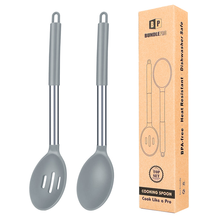 Pack of 2 Large Silicone Cooking Spoons