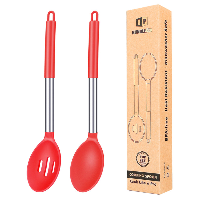 Pack of 2 Large Silicone Cooking Spoons