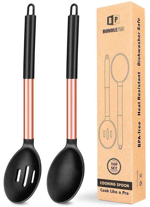 Pack of 2 Large Silicone Cooking Spoons