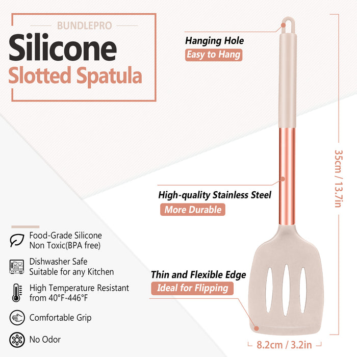 Pack of 2 Non Stick Silicone Solid Turner