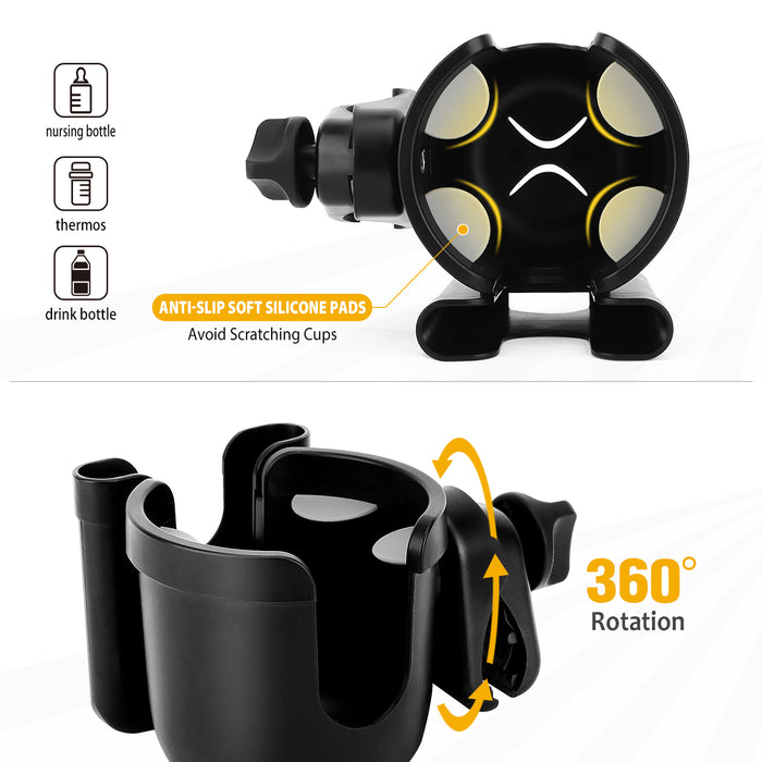 Universal Stroller Cup Holder with Mobile Phone Case
