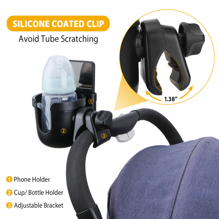 Universal Stroller Cup Holder with Mobile Phone Case