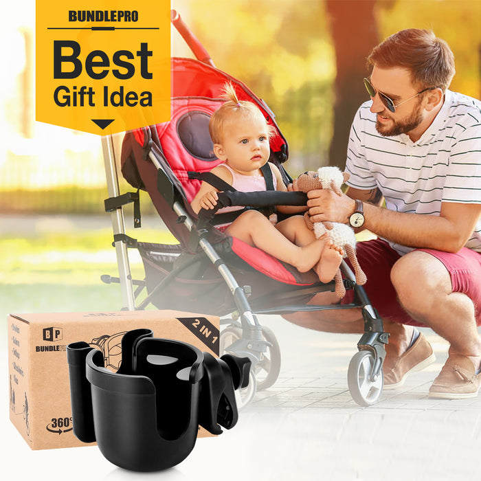 Universal Stroller Cup Holder with Mobile Phone Case