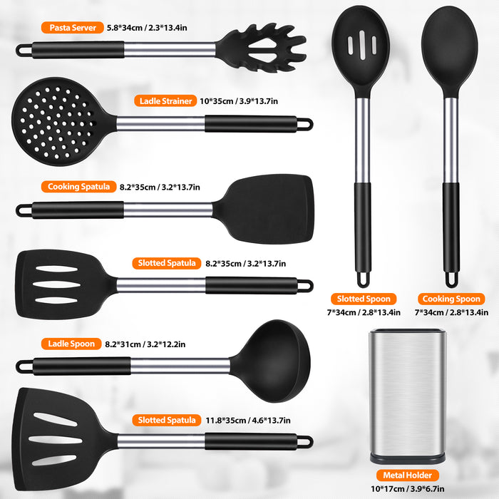 8Pcs Non-stick Cookware with Stainless Steel Handle
