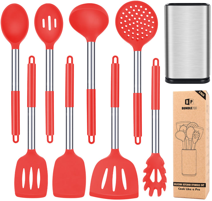 8 Pcs Non-stick Cookware with Stainless Steel Handle
