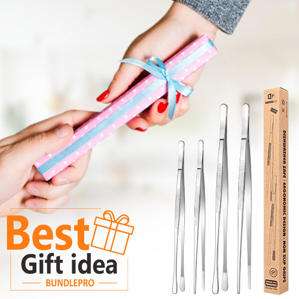 4 Pcs Kitchen Fine Tweezer Tongs