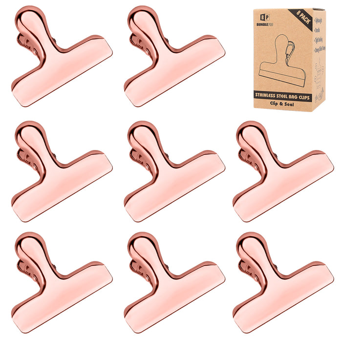 Pack of 8 Stainless Steel Bag Clips
