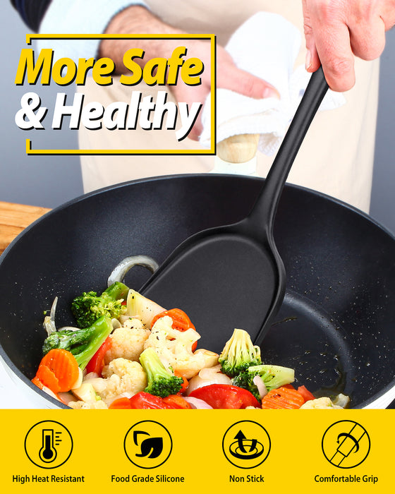 Pack of 2 Non-Stick Silicone Wok Spatulas