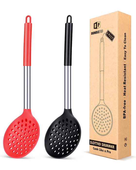 Set of 2 Large Kitchen Ladle Strainers