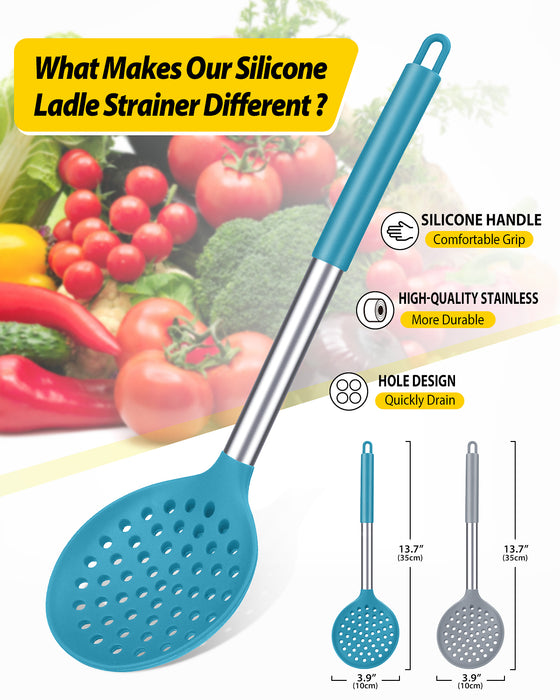 Set of 2 Large Kitchen Ladle Strainers