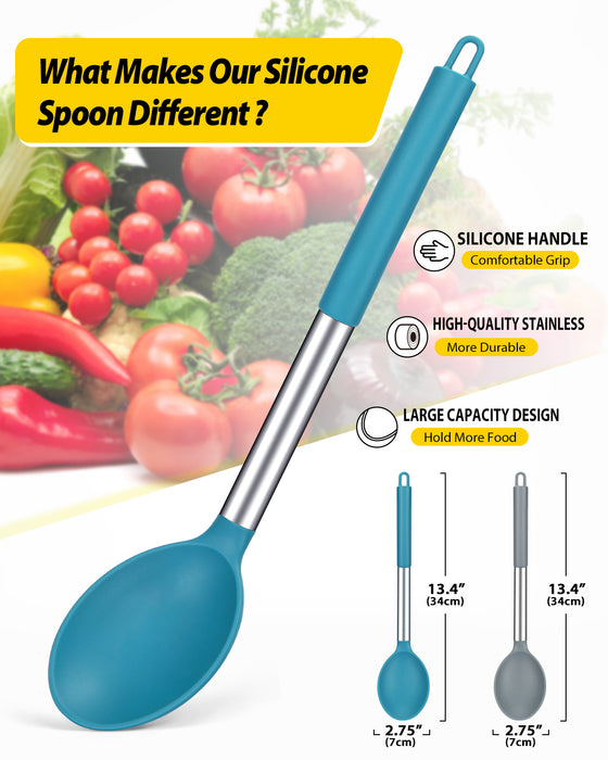 Pack of 2 Large Silicone Cooking Spoon