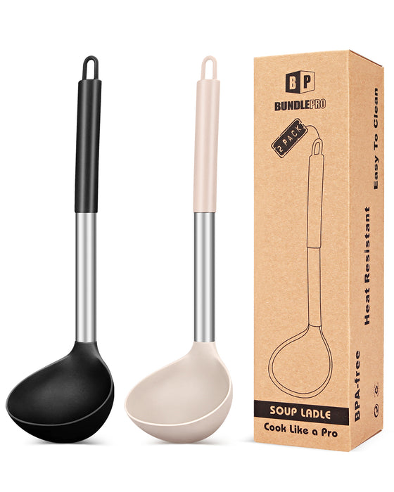 Pack of 2 Silicone Ladle Spoons