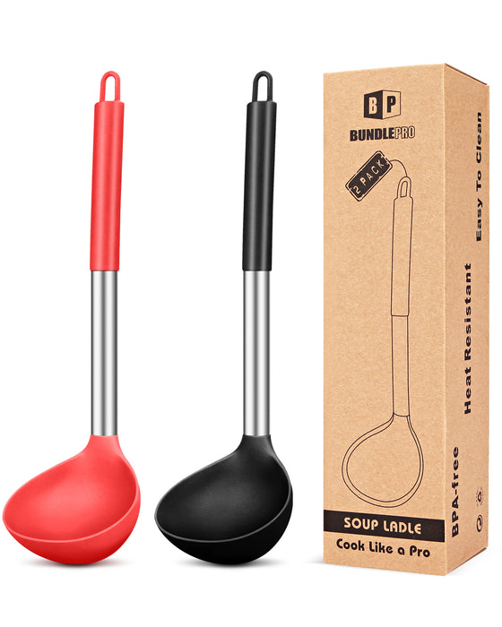 Pack of 2 Silicone Ladle Spoons