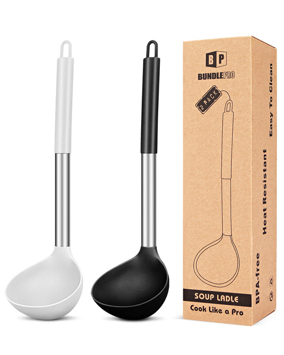 Pack of 2 Silicone Ladle Spoons