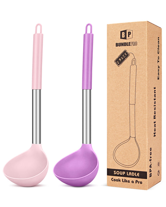 Pack of 2 Silicone Ladle Spoons