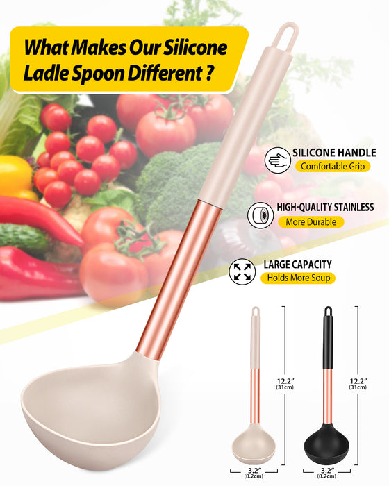 Pack of 2 Silicone Ladle Spoons