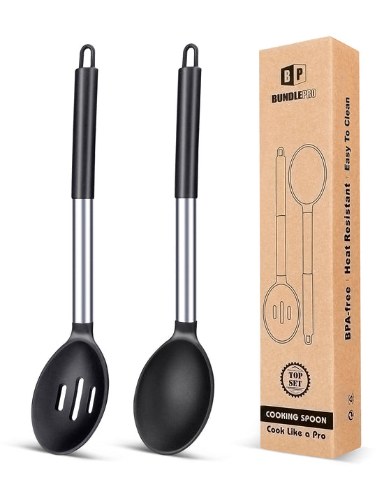 Pack of 2 Large Silicone Cooking Spoons