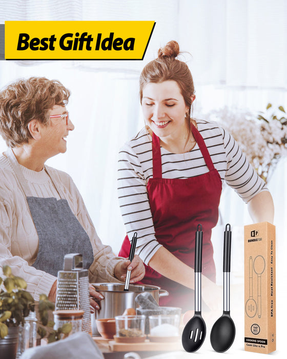 Pack of 2 Large Silicone Cooking Spoons