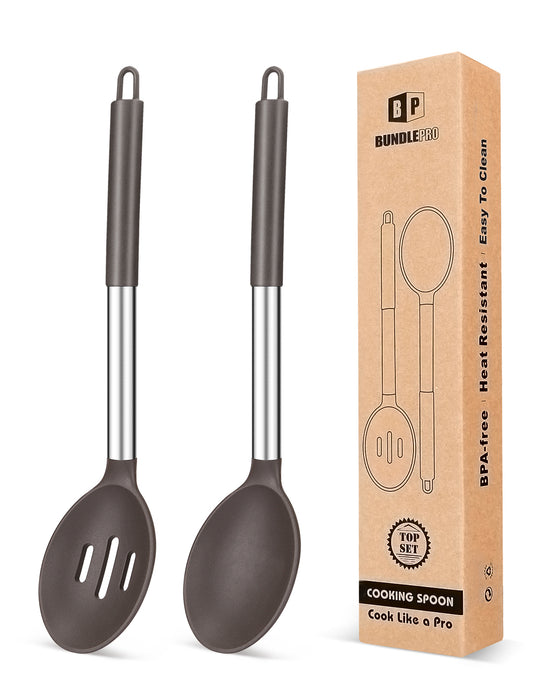 Pack of 2 Large Silicone Cooking Spoons