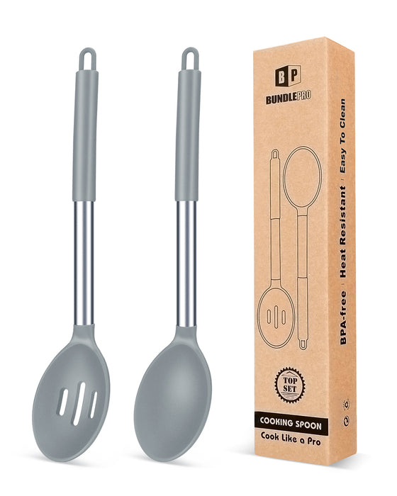 Pack of 2 Large Silicone Cooking Spoons