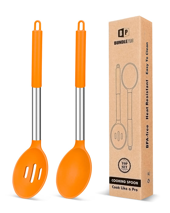 Pack of 2 Large Silicone Cooking Spoons