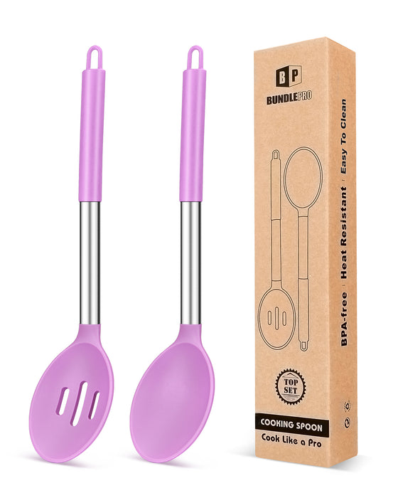 Pack of 2 Large Silicone Cooking Spoons