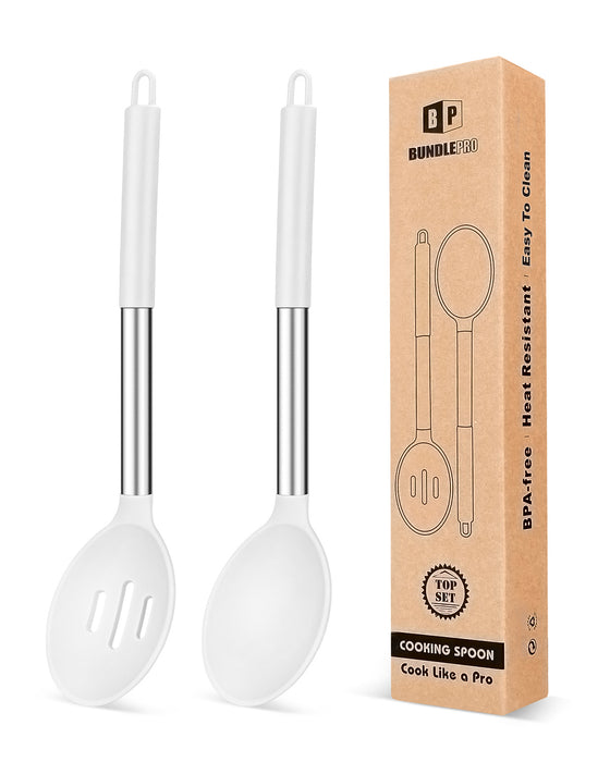 Pack of 2 Large Silicone Cooking Spoons