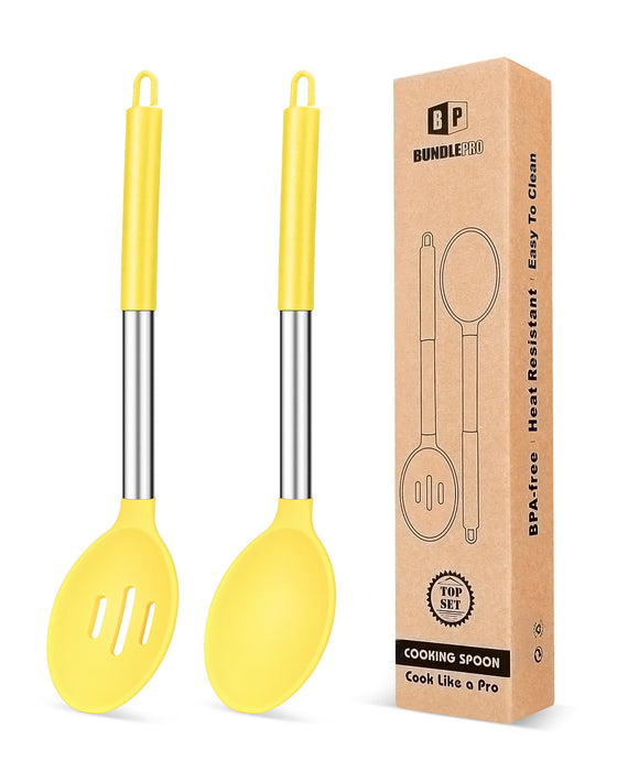 Pack of 2 Large Silicone Cooking Spoons