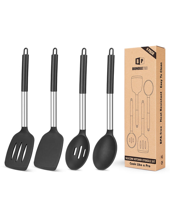 Pack of 4 Silicone Cooking Utensils Set