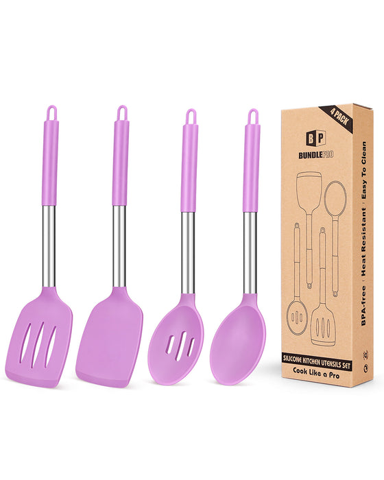 Pack of 4 Silicone Cooking Utensils Set