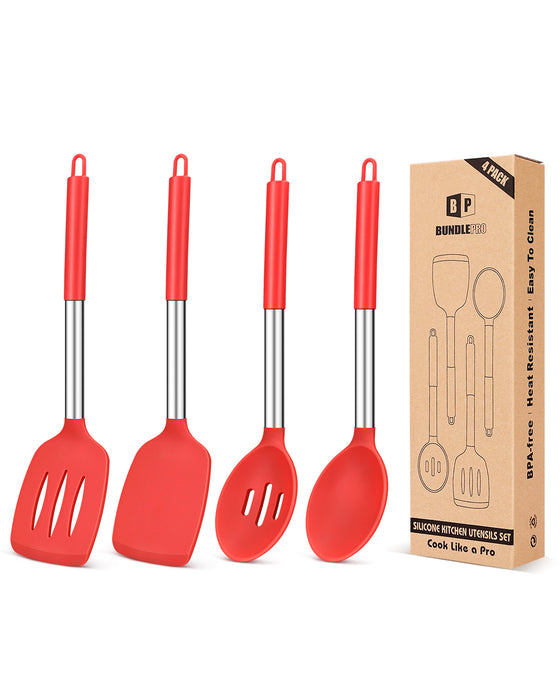 Pack of 4 Silicone Cooking Utensils Set
