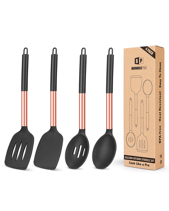 Pack of 4 Silicone Cooking Utensils Set