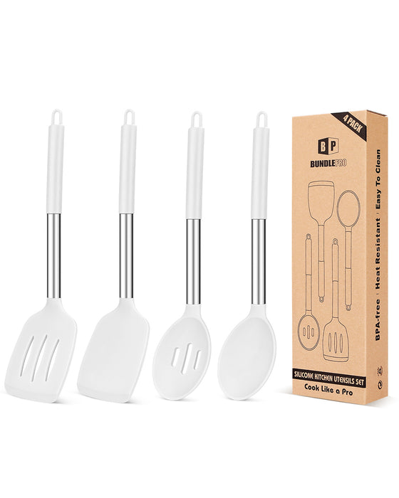 Pack of 4 Silicone Cooking Utensils Set