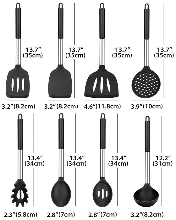 8Pcs Non-stick Cookware with Stainless Steel Handle