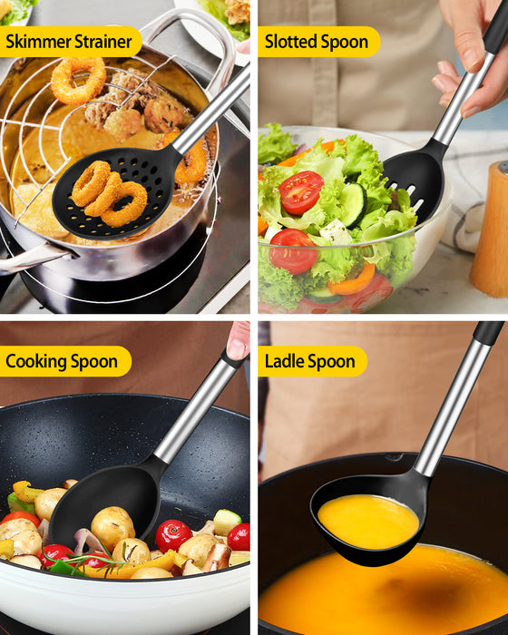 8Pcs Non-stick Cookware with Stainless Steel Handle
