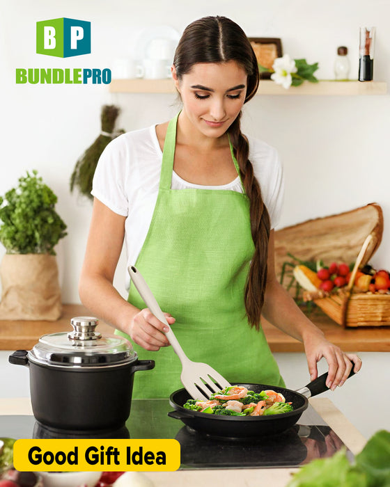 Pack of 2 Silicone Spatula Turners, Non Stick Slotted Kitchen Spatula Set