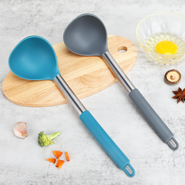 Pack of 2 Silicone Ladle Spoons - Large Non-Stick Kitchen Utensils with  High Heat Resistance, BPA-Free Cooking Tools