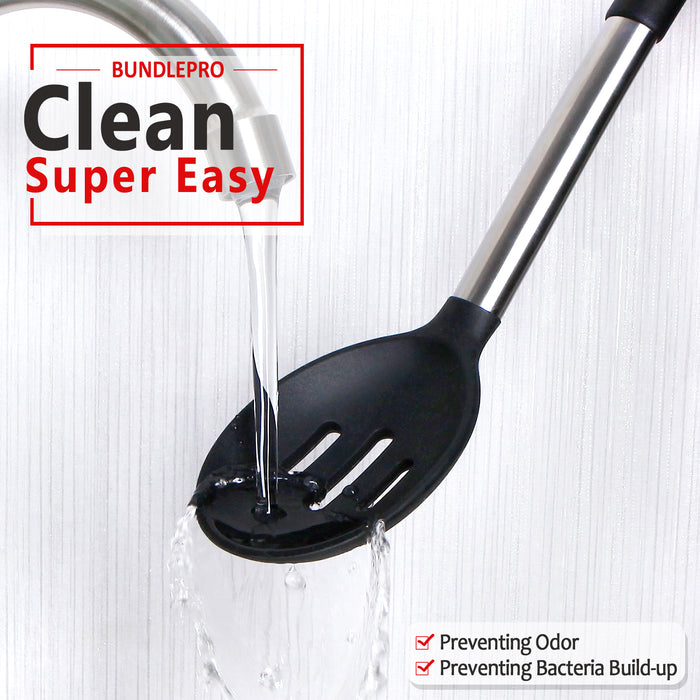 Silicone Spaghetti Spoon Black - Function Junction
